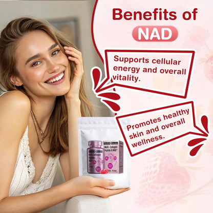 HealthSender Collagen Gummies – 1500mg Collagen, NAD 1000mg, Biotin 15000mcg