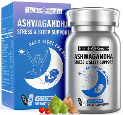 HealthSender Cortisol-Manager – Dual-Formula Ashwagandha & Rhodiola for Mood, Sleep & Focus