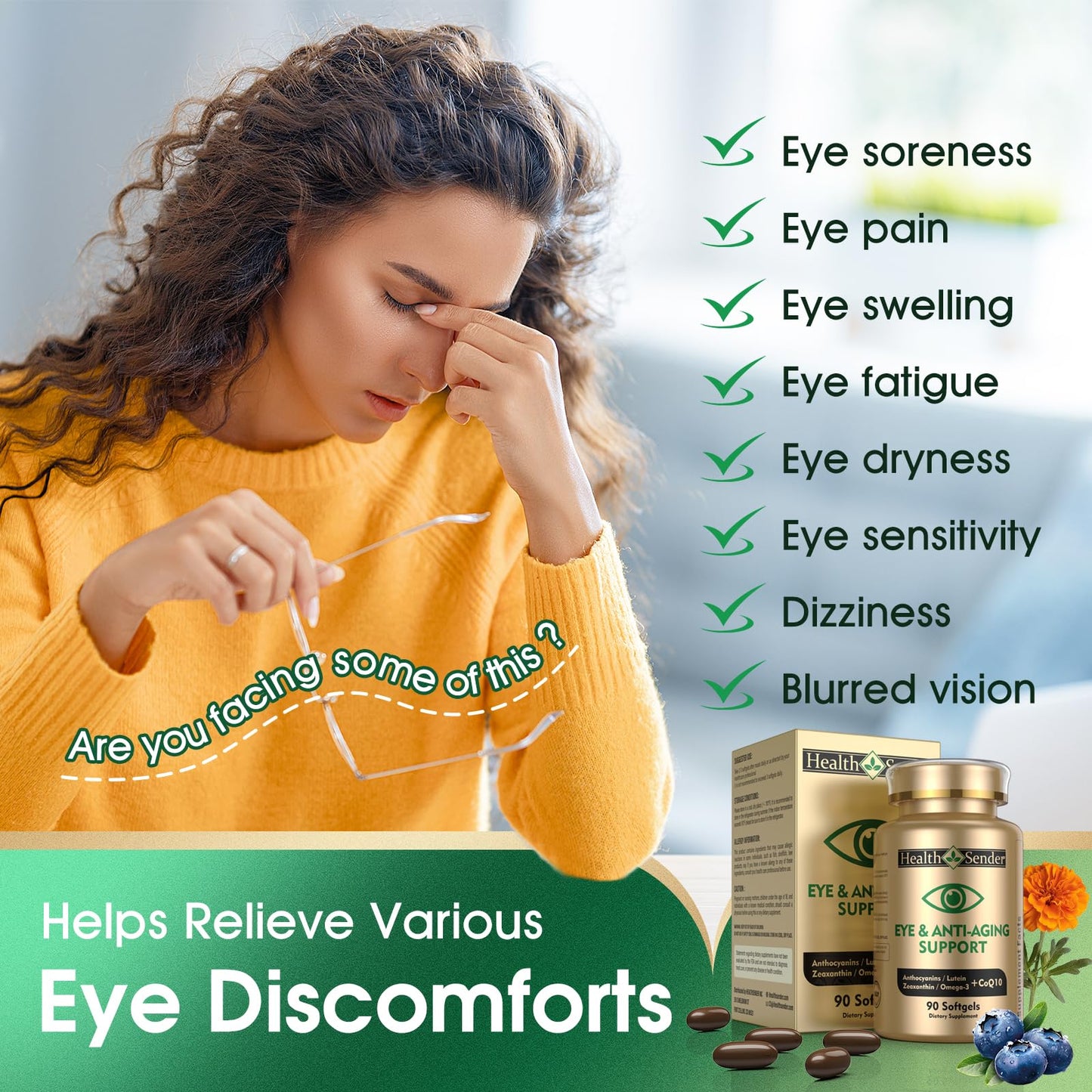 HealthSender 37-in-1 Eye Vitamin – AREDS2 Inspired Eye Support
