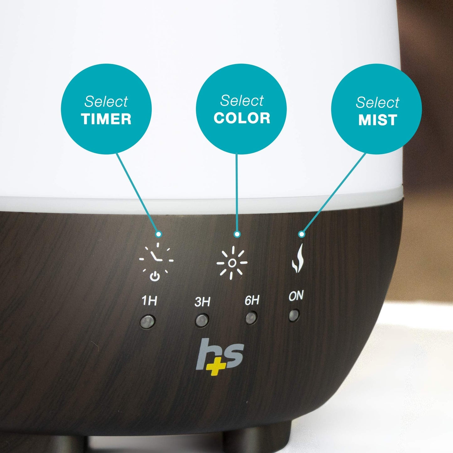 HealthSmart 500ML Essential Oil Diffuser – Large Room, Cool Mist Humidifier, 7 LED Colors