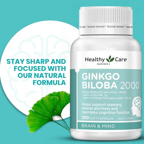 Healthy Care Ginkgo Biloba 2000mg 100 Capsules Australian Made
