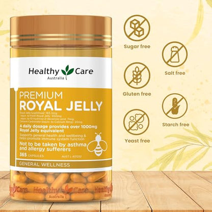 Healthy Care Royal Jelly 1000, 365 Capsules – Made in Australia
