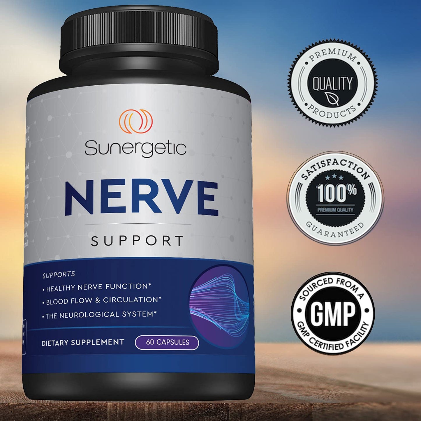 Premium Nerve Support Supplement - ALA 600 mg, Acetyl-L-Carnitine & Benfotiamine | 60 Capsules