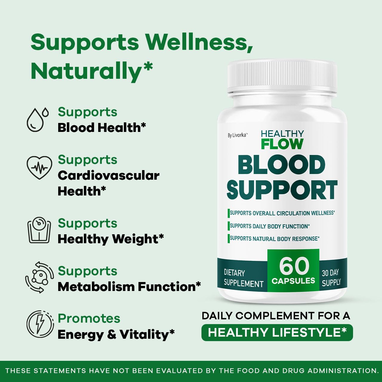 Healthy Flow Blood Support – Premium Daily Supplement (60 Capsules, 1 Month)