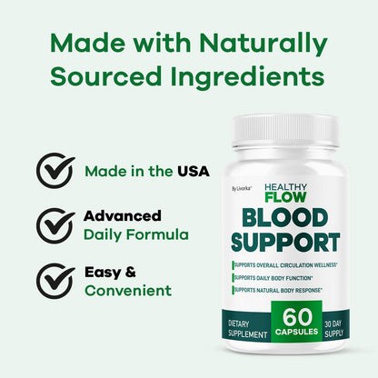 (2 Pack) Healthy Flow Blood Support – Premium Daily Capsules – 120 Count