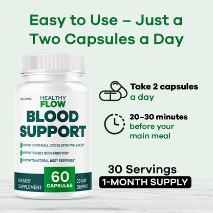 Healthy Flow Blood Support – Premium Daily Supplement (60 Capsules, 1 Month)