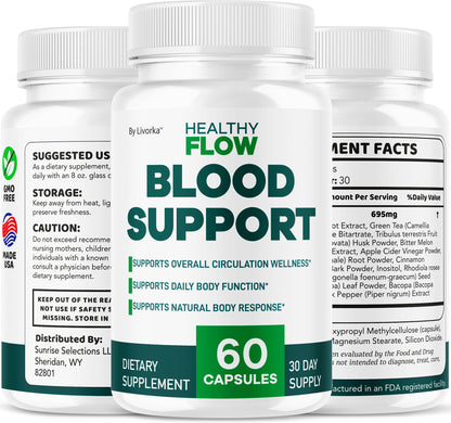(2 Pack) Healthy Flow Blood Support – Premium Daily Capsules – 120 Count