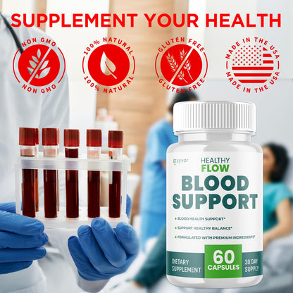 Healthy Flow Blood Support Capsules - 2 Pack (120 Capsules) | All-Natural Formula