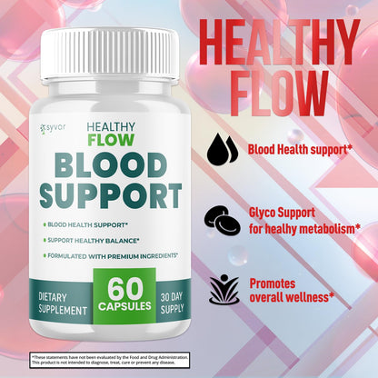 Healthy Flow Blood Support Capsules - All-Natural, 60 Capsules