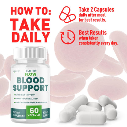 Healthy Flow Blood Support Capsules - All-Natural, 60 Capsules