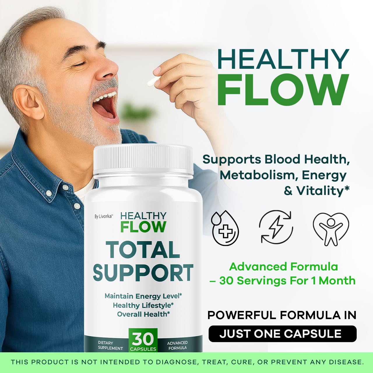 Healthy Flow Capsules | Official HealthyFlow Supplement – Premium All-Natural Ingredients, 30 Capsules