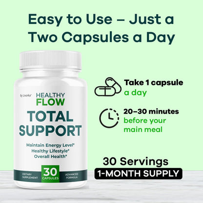 2 Pack Healthy Flow Capsules – All-Natural Support, HealthyFlow 60 Capsules