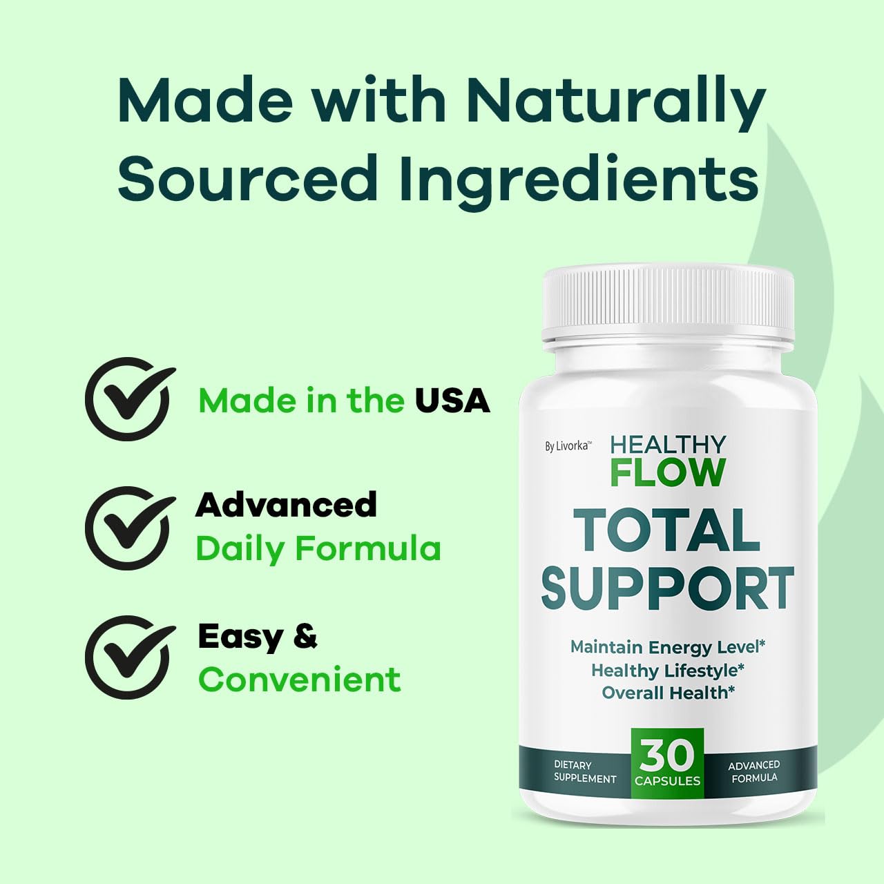 Healthy Flow Capsules | Official HealthyFlow Supplement – Premium All-Natural Ingredients, 30 Capsules
