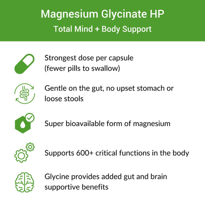 Healthy Gut Magnesium-HP – Ultra Pure Glycinate, 180 mg, 90 Servings, No Fillers