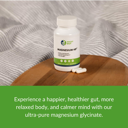 Healthy Gut Magnesium-HP | Ultra Pure Glycinate with Zero Fillers | 180 mg Magnesium Glycinate | 60 Servings