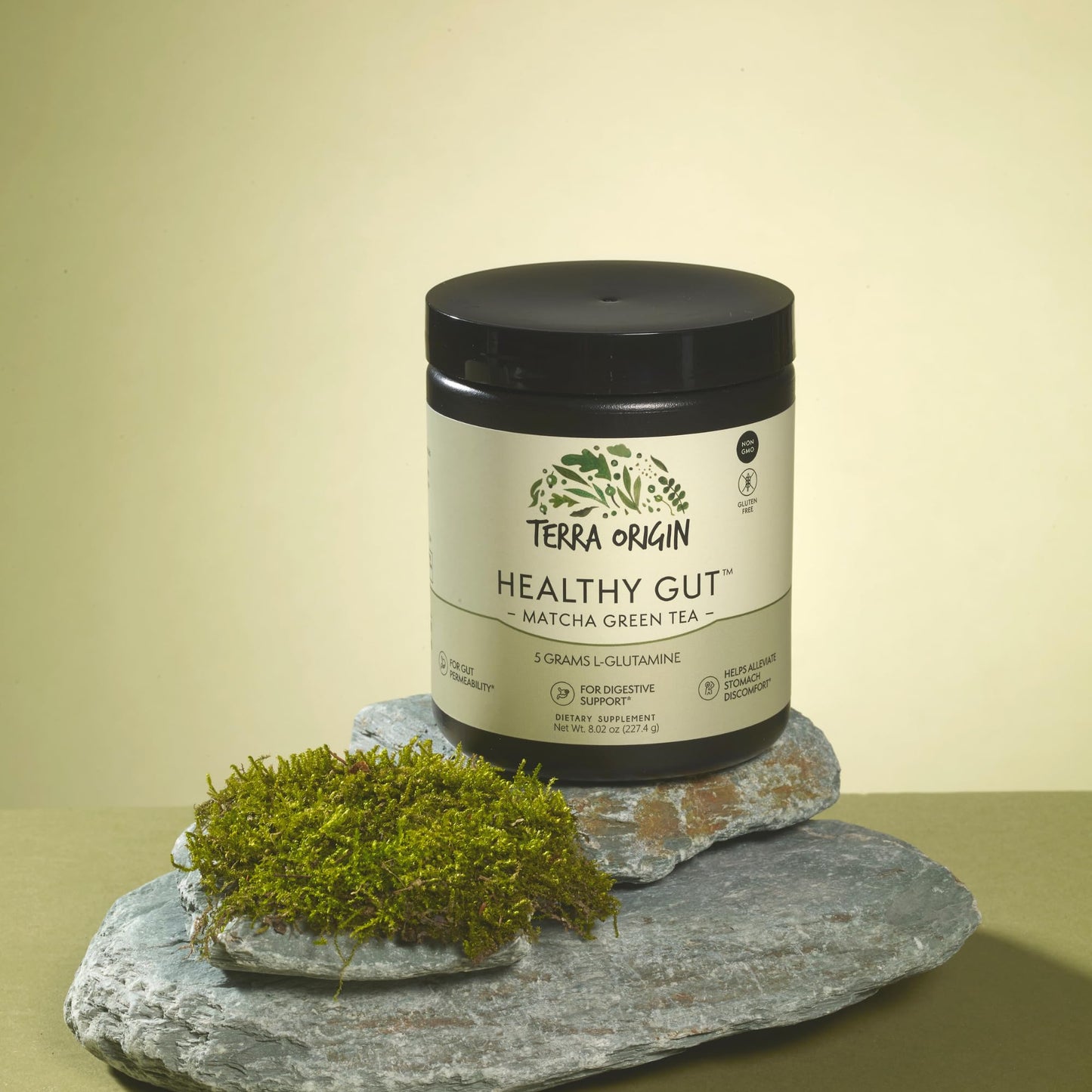 Healthy Gut Matcha Green Tea – 30 Servings with L-Glutamine, Zinc, Glucosamine & Slippery Elm Bark