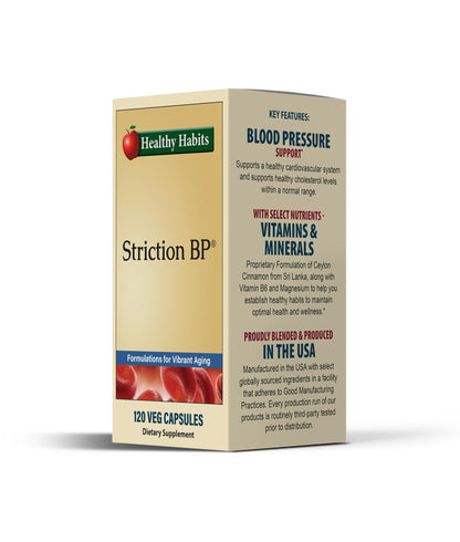 Healthy Habits StrictionBP Box 120 Veg Capsules | VEG-CAP Cinnamon Magnesium Vitamin B6