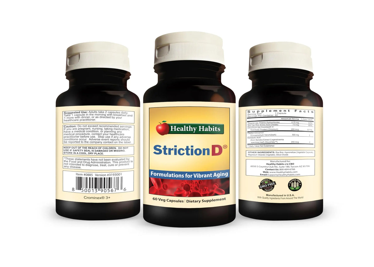 Healthy Habits StrictionD with Banaba, Cinnamon & Crominex 3+ BritishVita | Premium UK Vitamins & Wellness Supplements