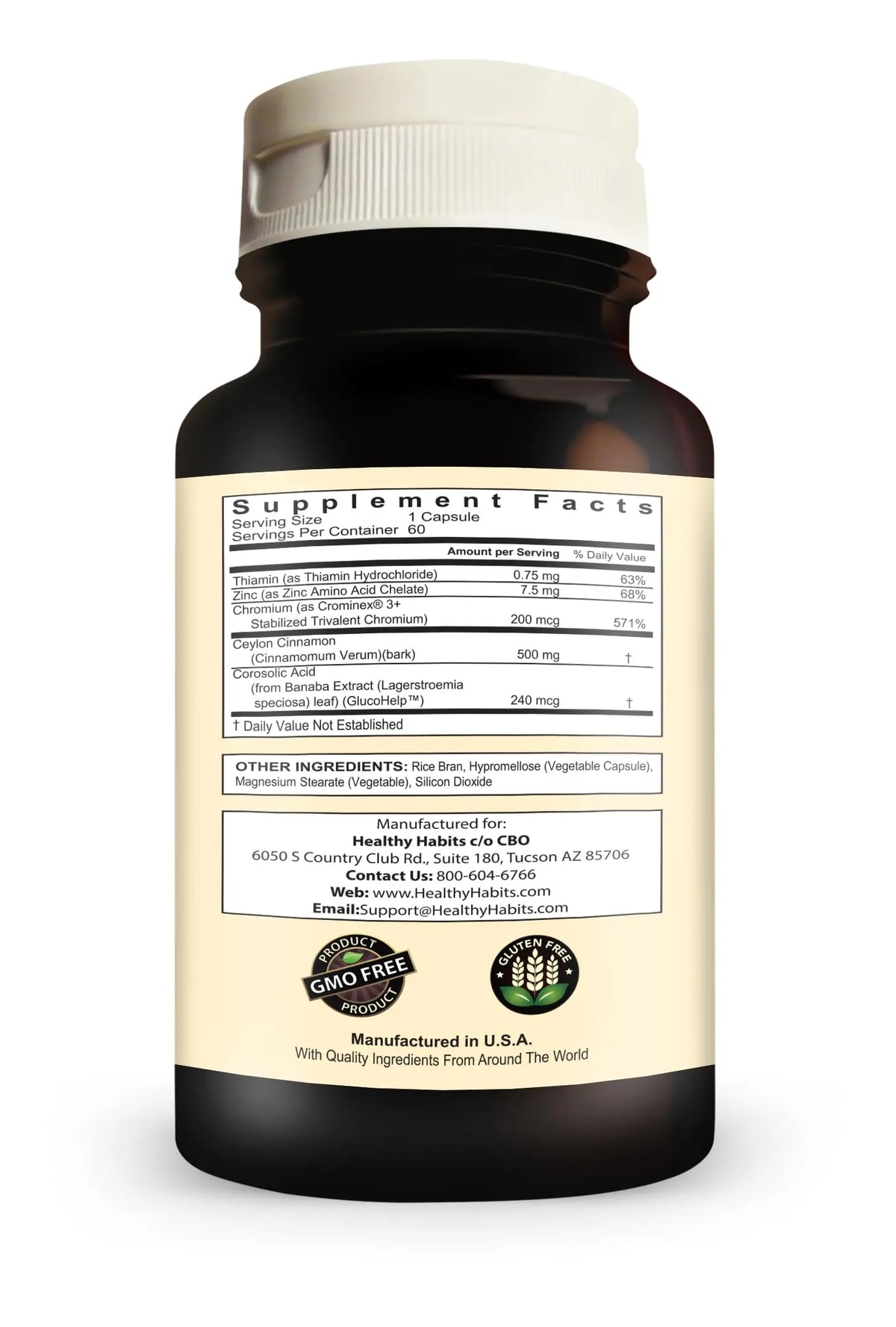 Healthy Habits StrictionD with Banaba, Cinnamon & Crominex 3+ BritishVita | Premium UK Vitamins & Wellness Supplements