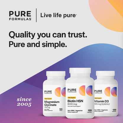 PureFormulas Biotin 8000 mcg – Hair, Skin & Nails Supplement (Pack of 2)