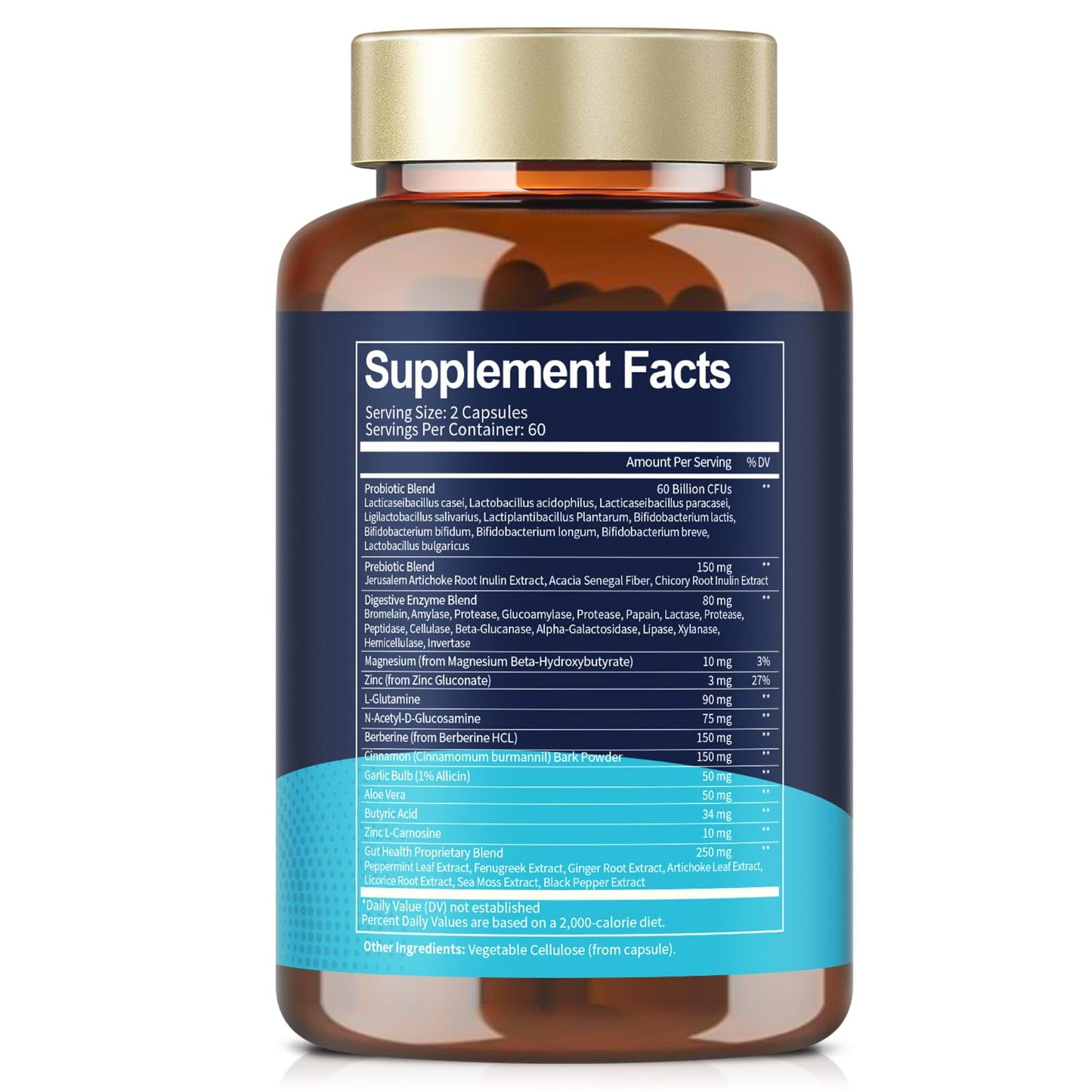 4-in-1 Gut Health Supplement with 60B CFU Probiotics for Immunity & Skin | Women & Men