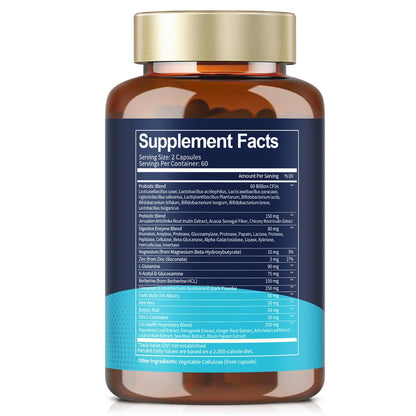 4-in-1 Gut Health Supplement with 60B CFU Probiotics for Immunity & Skin | Women & Men