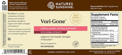 Nature's Sunshine Vari-Gone - 90 Capsules for Veins & Circulation