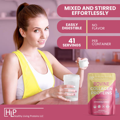 Healthy Living Proteins Bovine Collagen Peptides – Unflavored, Grass-Fed