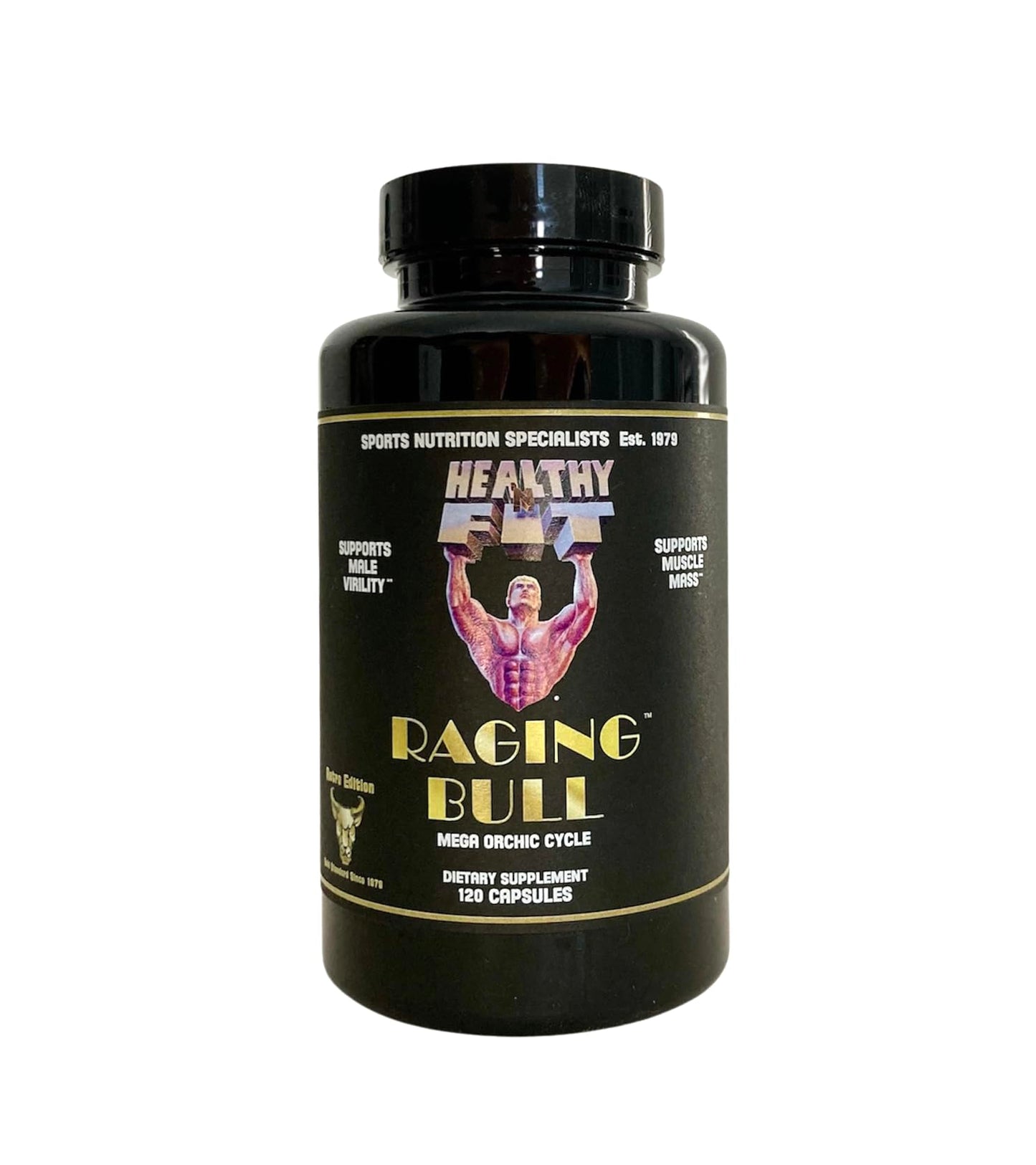 Healthy 'N Fit Raging Bull Mega Orchic - 120 Capsules (40 Day Supply) Premium Raw Orchic Glandular, Increase T Naturally