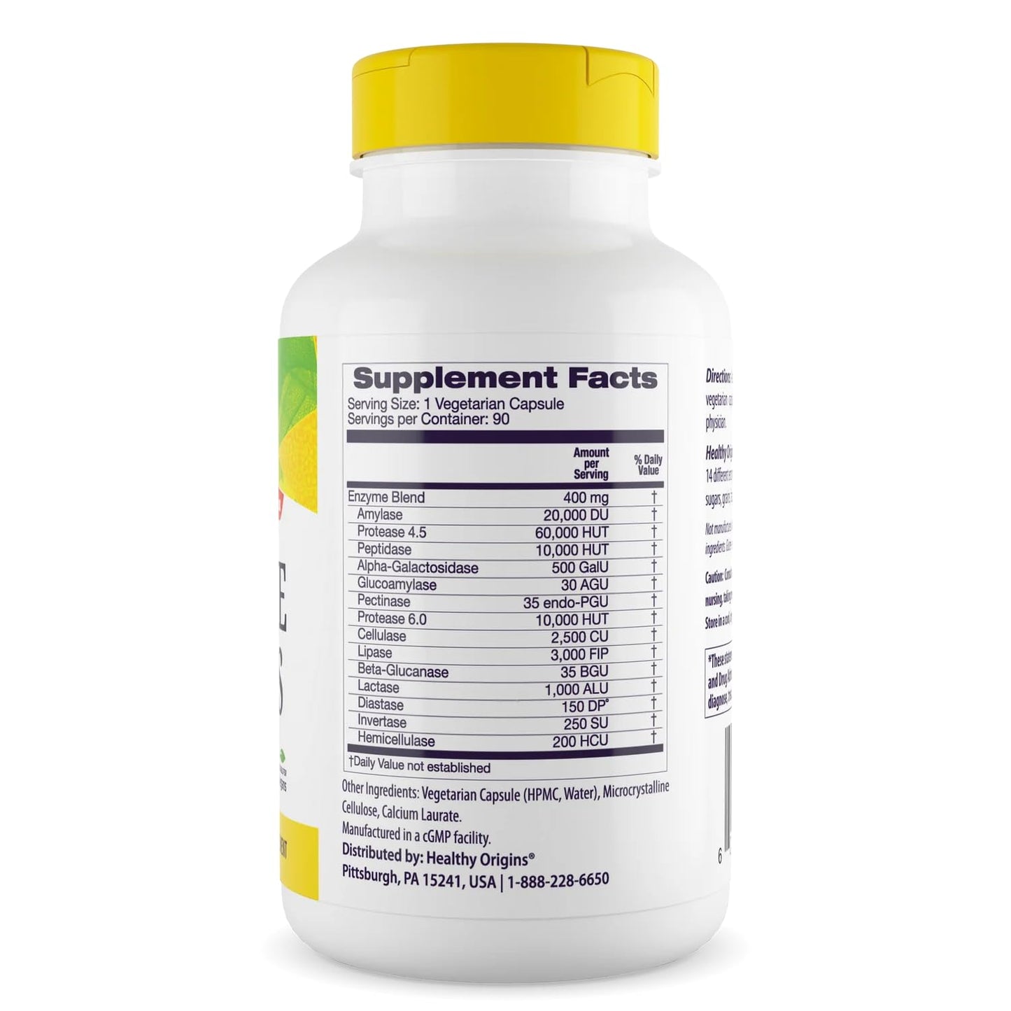 Healthy Origins Digestive Enzymes – Broad Spectrum, 90 Veggie Caps