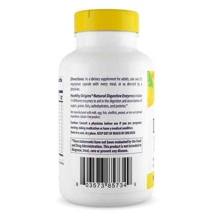 Healthy Origins Digestive Enzymes – Broad Spectrum, Gluten Free, Non-GMO | 180 Veggie Caps