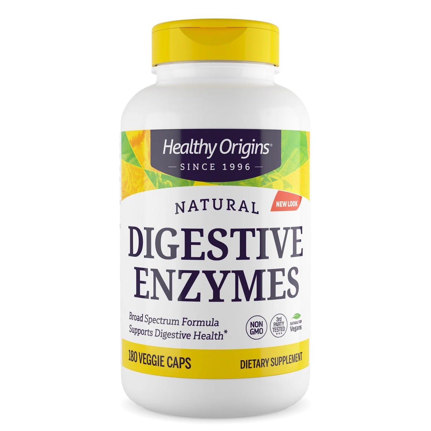 Healthy Origins Digestive Enzymes – Broad Spectrum, Gluten Free, Non-GMO | 180 Veggie Caps