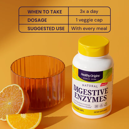Healthy Origins Digestive Enzymes – Broad Spectrum, Gluten Free, Non-GMO | 180 Veggie Caps