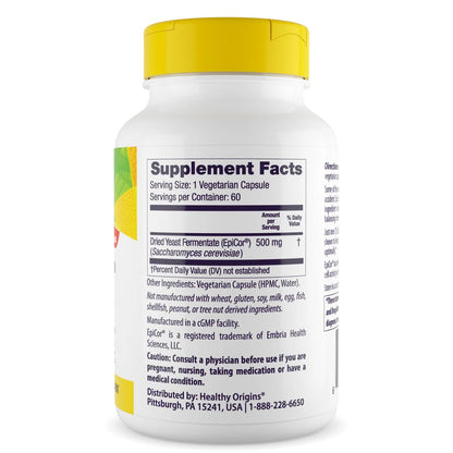Healthy Origins EpiCor 500 mg – Immune Support, Non-GMO, Gluten Free | 60 Veggie Capsules
