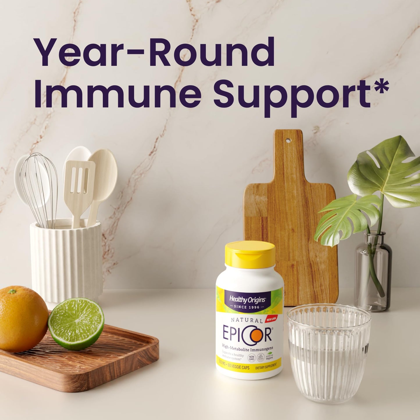 Healthy Origins EpiCor 500 mg – Immune Support, Non-GMO, Gluten Free | 60 Veggie Capsules