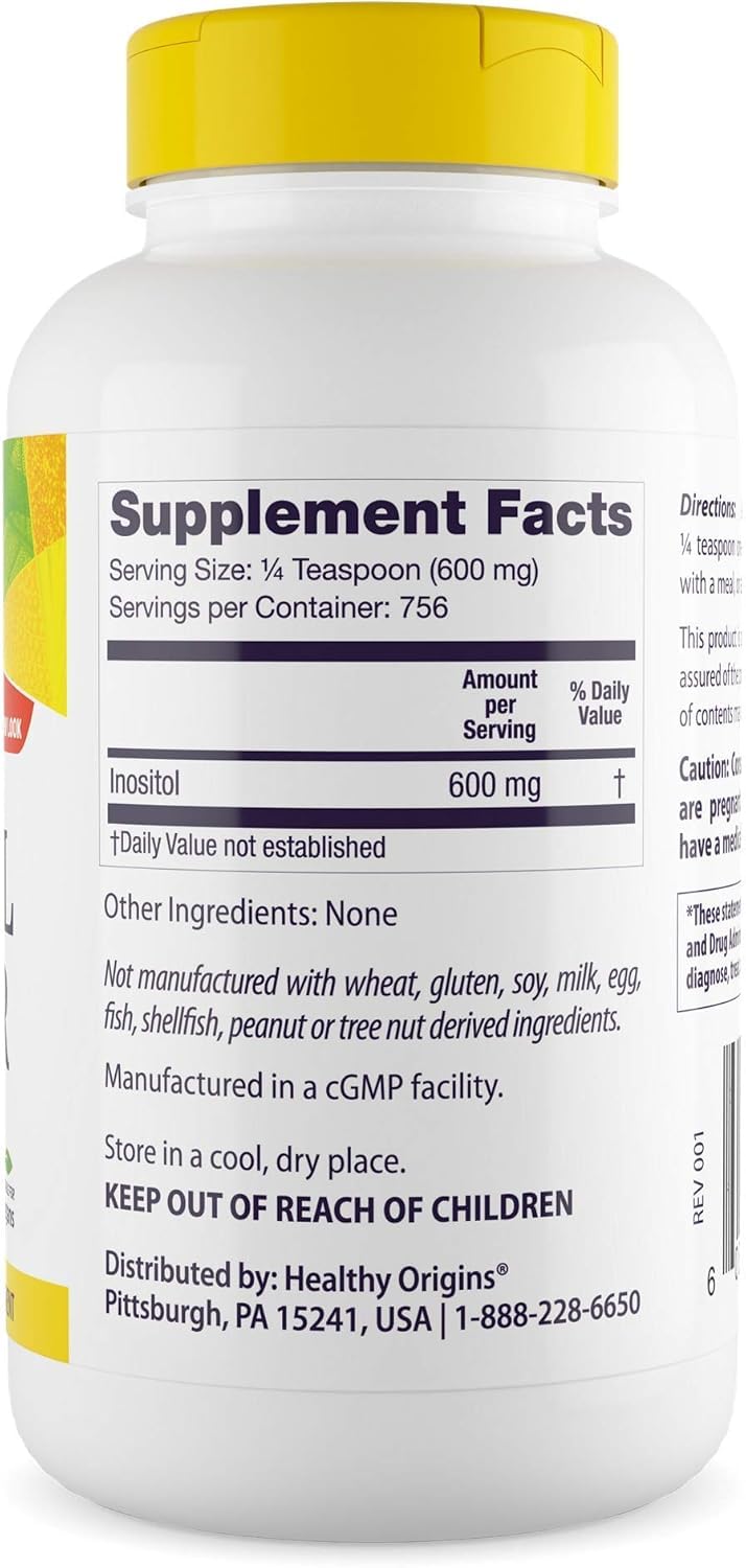 Healthy Origins Inositol Powder 454 g | B8 for Skin, Hair & Nails | Vegan, Non-GMO, Gluten-Free