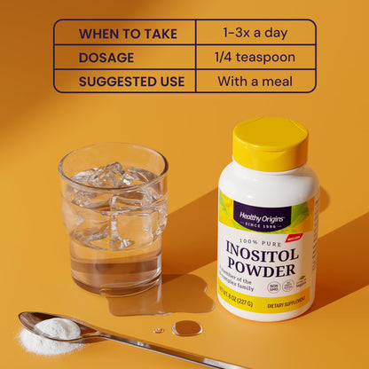 Healthy Origins Inositol Powder 454 g | B8 for Skin, Hair & Nails | Vegan, Non-GMO, Gluten-Free