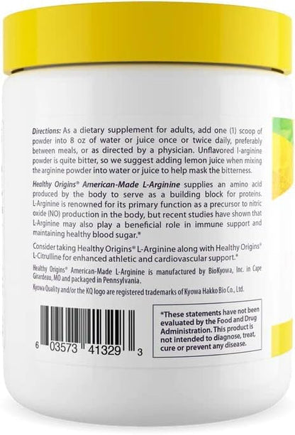 Healthy Origins L-Arginine – American-Made, Non-GMO, Gluten Free, 10.6 oz | Muscle Support
