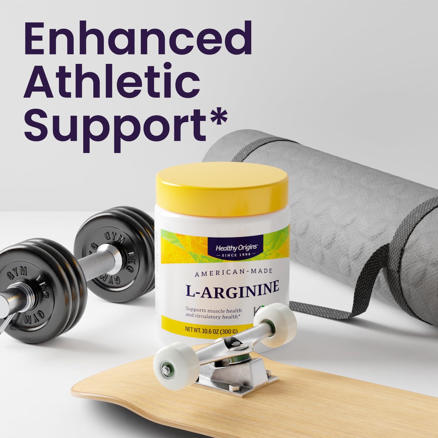 Healthy Origins L-Arginine – American-Made, Non-GMO, Gluten Free, 10.6 oz | Muscle Support