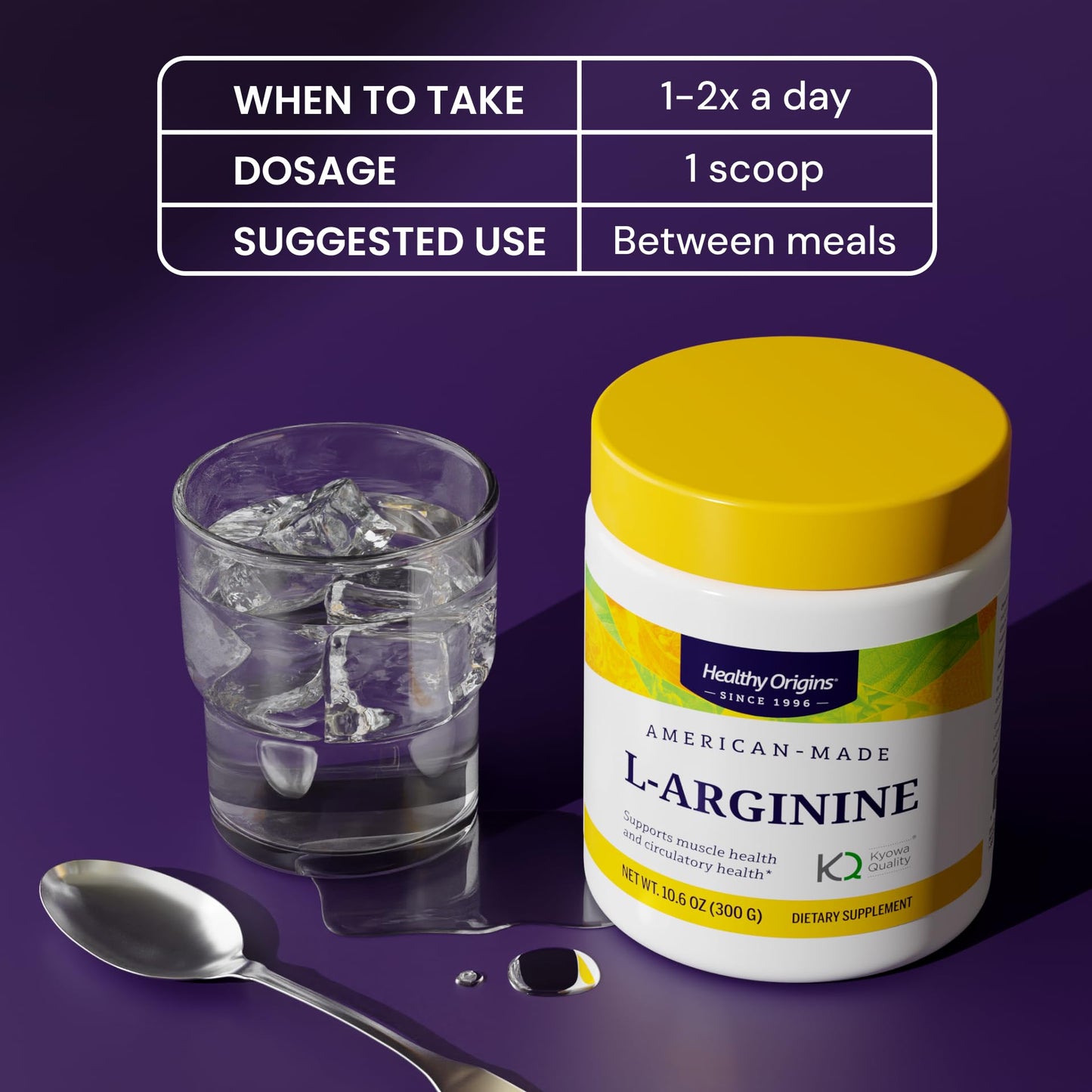 Healthy Origins L-Arginine – American-Made, Non-GMO, Gluten Free, 10.6 oz | Muscle Support