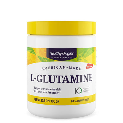 Healthy Origins L-Glutamine Powder - American-Made, Non-GMO, Gluten Free (10.6 oz)