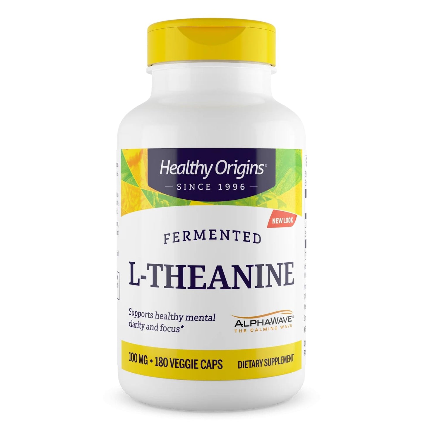 Healthy Origins L-Theanine 100 mg (AlphaWave) – Relaxation, Focus & Brain Support | 180 Veggie Caps