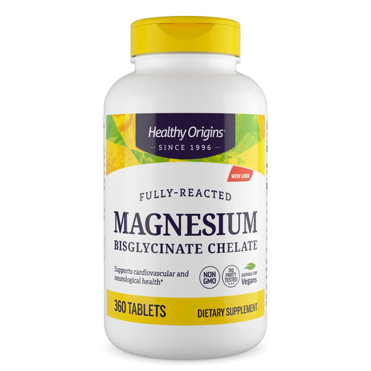 Healthy Origins Magnesium Bisglycinate Chelate – Non-GMO, Gluten Free, Vegan, Cardiovascular & Bone Support, 360 Tablets BritishVita | Premium UK Vitamins & Wellness Supplements