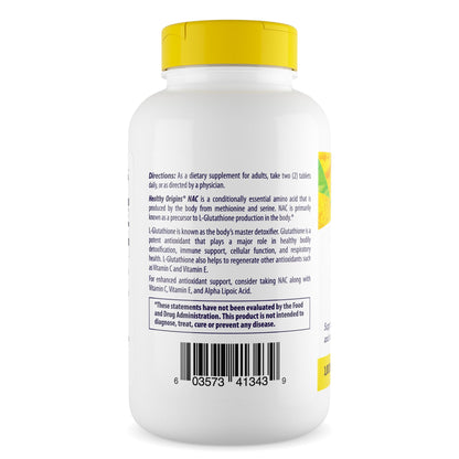 Healthy Origins NAC (N-Acetyl Cysteine) 1,000 mcg for Immune Health & Cellular Function – 240 Tablets