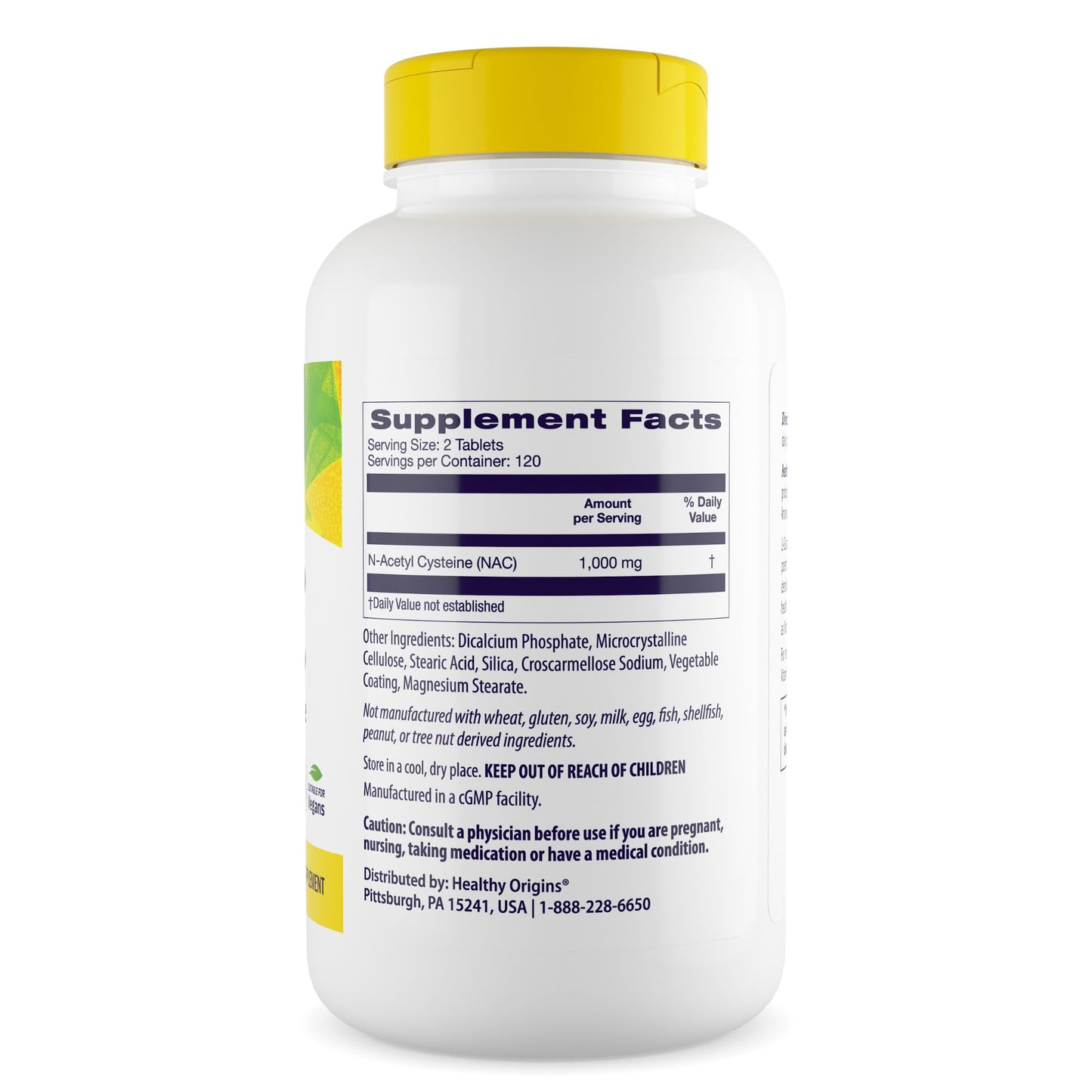 Healthy Origins NAC (N-Acetyl Cysteine) 1,000 mcg for Immune Health & Cellular Function – 240 Tablets