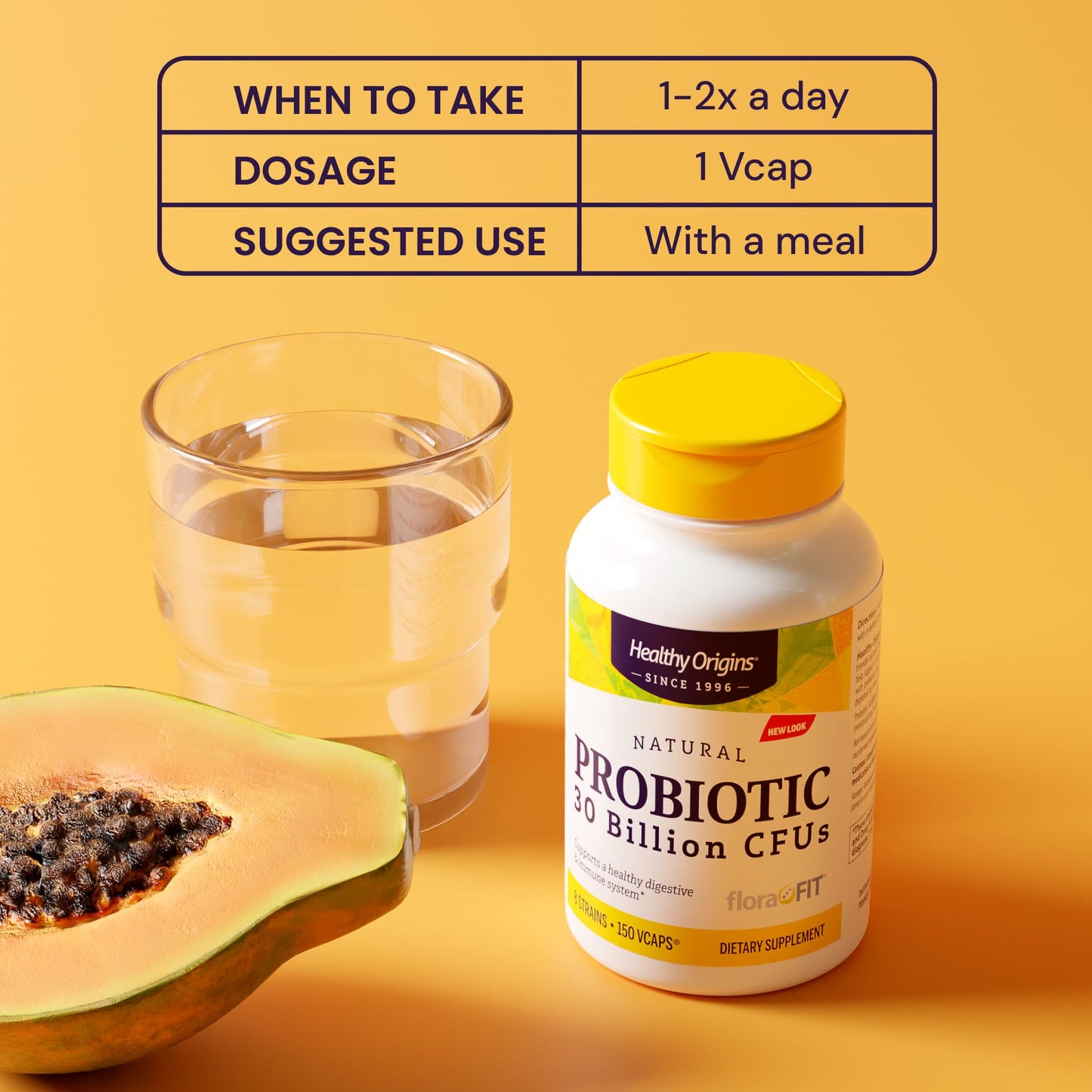 Healthy Origins Probiotic 30 Billion CFU's - Shelf Stable, Non-GMO, Gluten Free | Digestive & Immune Health - 60 Veggie Caps
