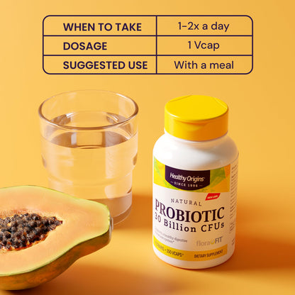 Healthy Origins Probiotic 30 Billion CFU's - Shelf Stable, Non-GMO, Gluten Free | Digestive & Immune Health - 60 Veggie Caps