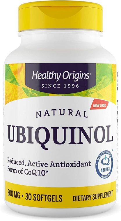 Healthy Origins Ubiquinol 200 mg | CoQ10 for Heart Health & Antioxidant Support | 30 Softgels