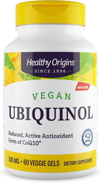 Healthy Origins Vegan Ubiquinol 100 mg | Kaneka CoQ10 – Gluten-Free