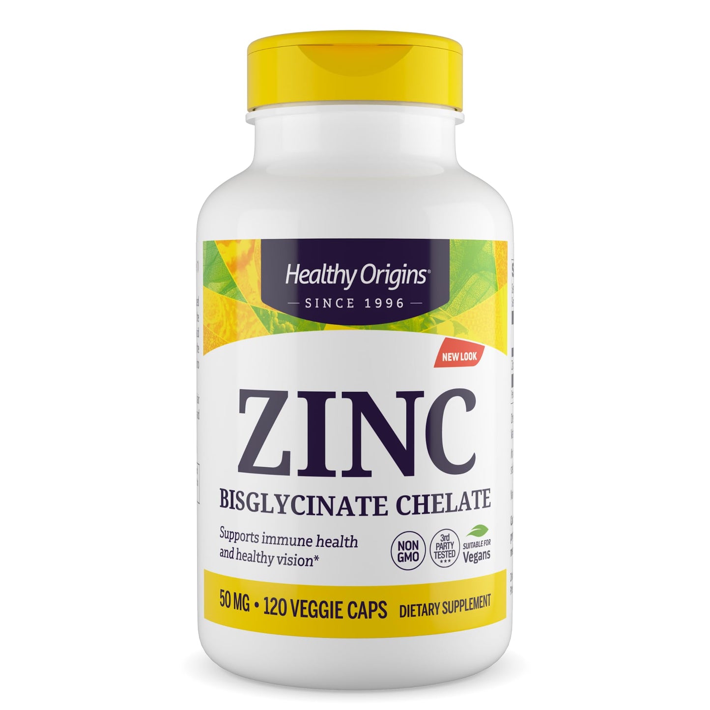 Healthy Origins Zinc Bisglycinate Chelate 50 Mg - Immune Support, 120 Veggie Caps